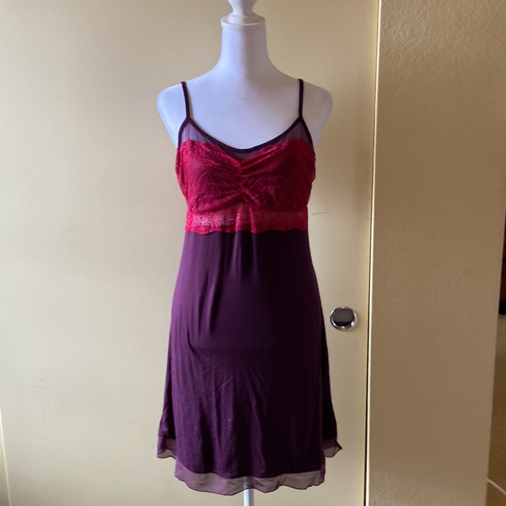 Adore Me Red Lace/Purple Nightgown - Size L